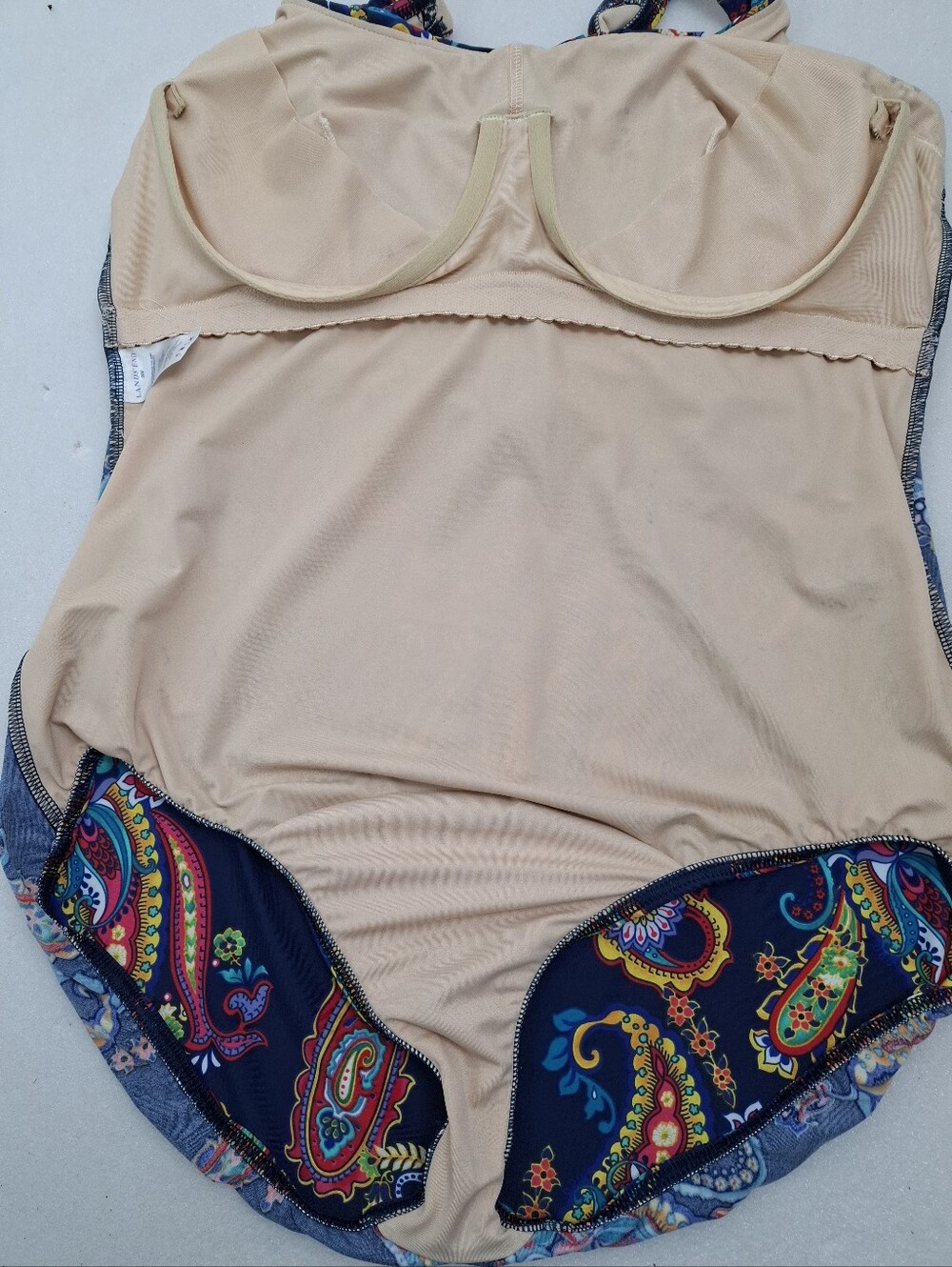 Lands’ End Multicolor Paisley One Piece Bathing Suit Ruching Plus  Size 20W - Picture 7 of 10